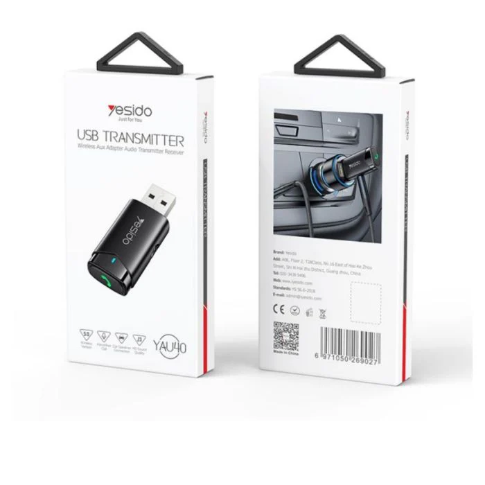 YESIDO USB TRANSMITTER WIRELESS AUX ADAPTER AUDIO TRANSMITTER RECEIVER YAU40 - Image 5