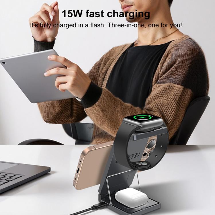 YESIDO WIRELESS CHARGER 3-IN-1 TRAVEL CHARGING STATION DS25 - Image 3