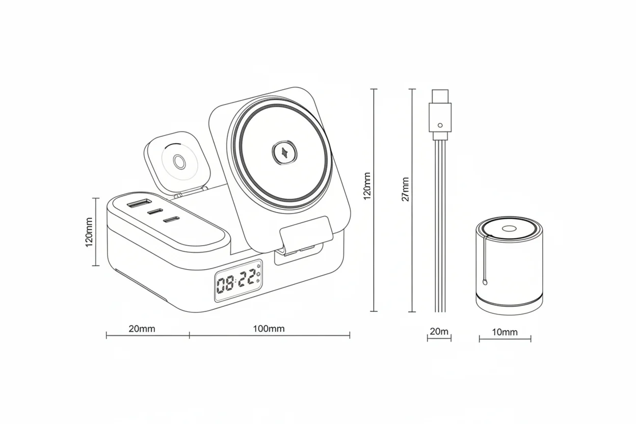 YESIDO WIRELESS CHARGER 8-IN-1 DS38 - Image 2