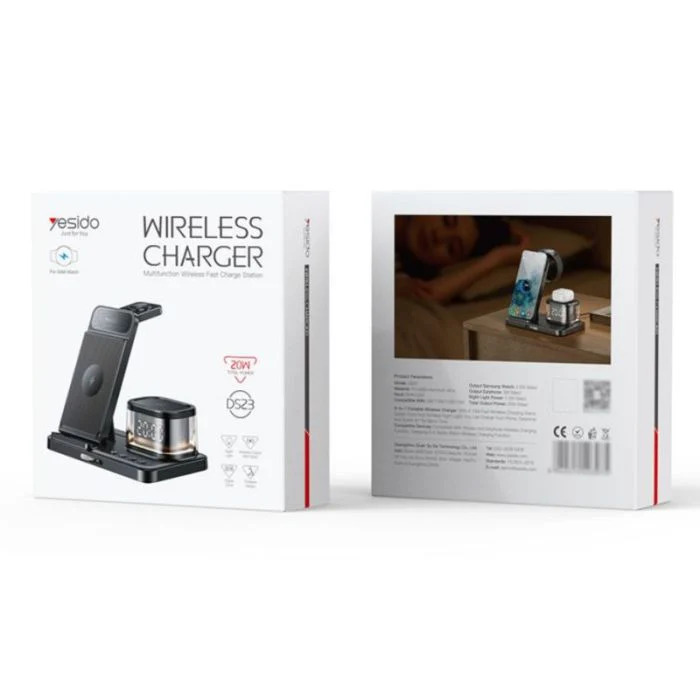 YESIDO WIRELESS CHARGER MULTIFUNCTION WIRELESS FAST CHARGE STATION - Image 5