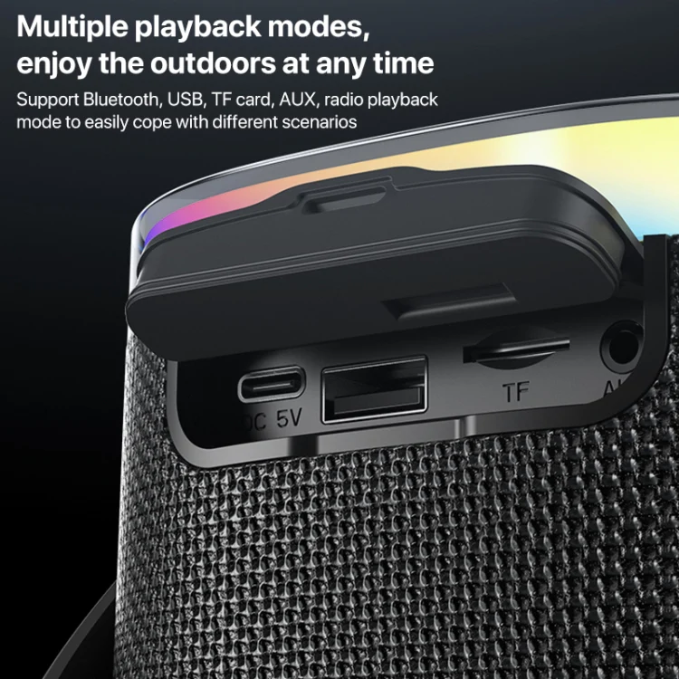 YESIDO WIRELESS SPEAKER RGB LIGHTING EFFECTS 1800MAH BATTERY YSW25 - Image 9